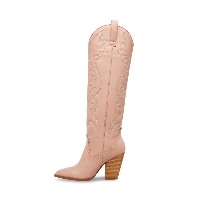 Pink Steve Madden Lasso Leather Women's Knee-high Boots | PH 4682MCU